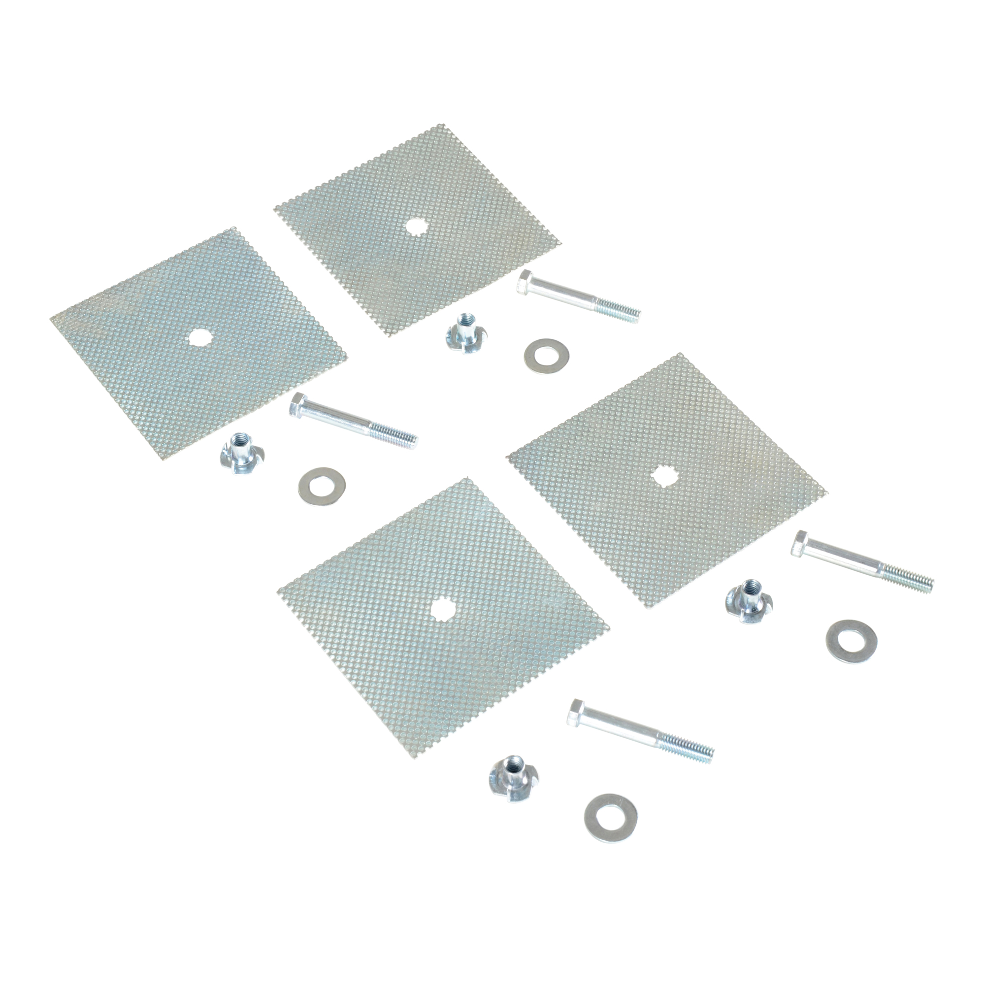 Vestil Steel Car Stop Anchor Plates with 4 Holes Glue Down 5 In. x 5 In. x 1/16 In. Silver
